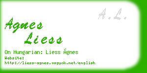 agnes liess business card