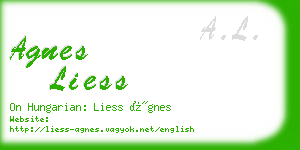 agnes liess business card